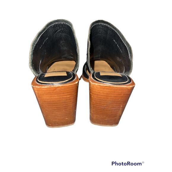 Dolce Vita Makeo Black Brown Pointed Toe Slip On Leather Mules Pumps Size 6.5 - Picture 4 of 7